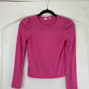 GAP Girls Pink Ribbed Long Sleeve Top
